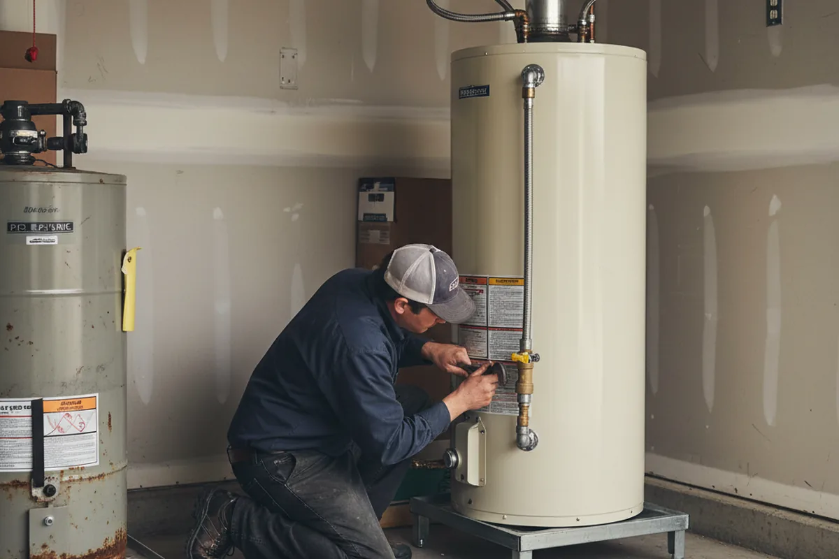 Water heater and shutoff valve replacement in Farmersville