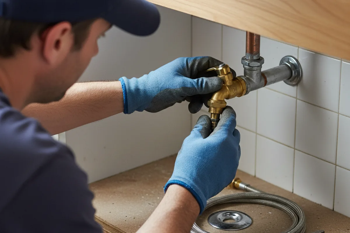 Shutoff valve and fitting work during Emergency Plumbing in Farmersville